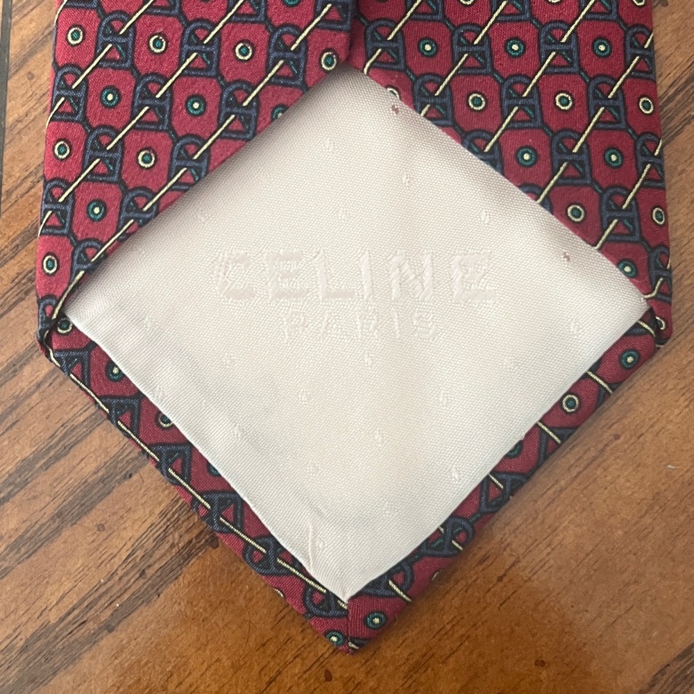 CELINE TIE 100% Silk - Picture 2 of 6